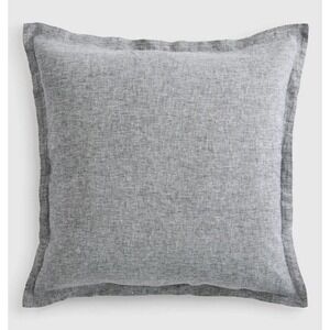 NWT QUINCE EUROPEAN LINEN EURO SHAM CHARCOAL CHAMBRAY